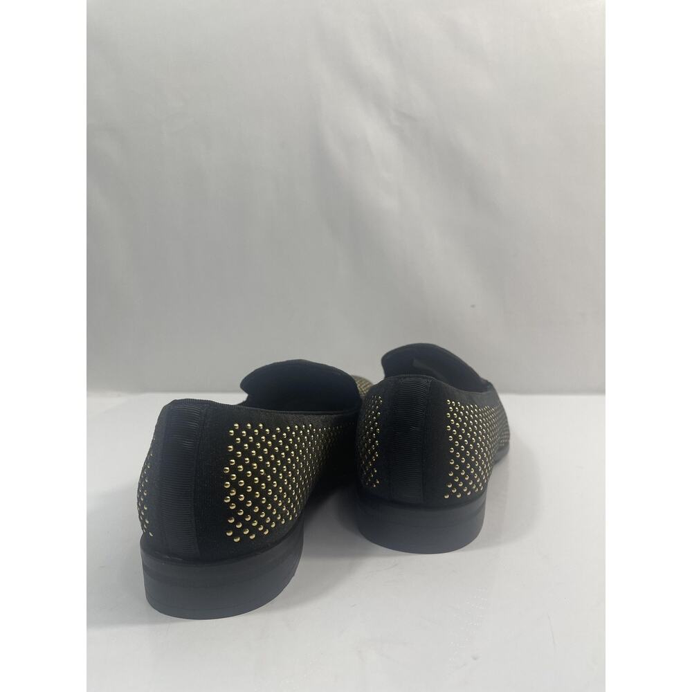 Stacy Adams Swagger Shoes Mens Size 7.5 Black Gold Dress Loafers Slip On New Box - Picture 8 of 13